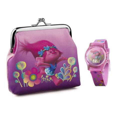 Trolls Flashing LCD Watch & Large Purse Gift Set £14.99